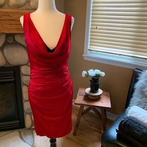 BCBGMaxazria Red dress with built in corset